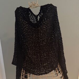 Apt 9 Black 100% Polyester Knit Poncho Style Scarf - Size OS